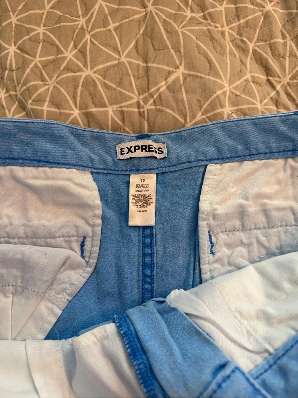 Express Light Blue Chino Micro Shorts Size 10